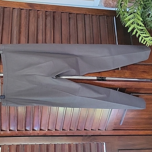 Eileen Fisher Charcoal Linen Blend Pants Lightweight Casual Straight Leg Sz 12 - Picture 3 of 8